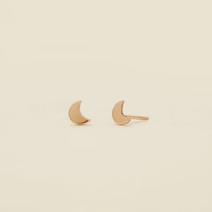 Crescent Moon Stud Earrings