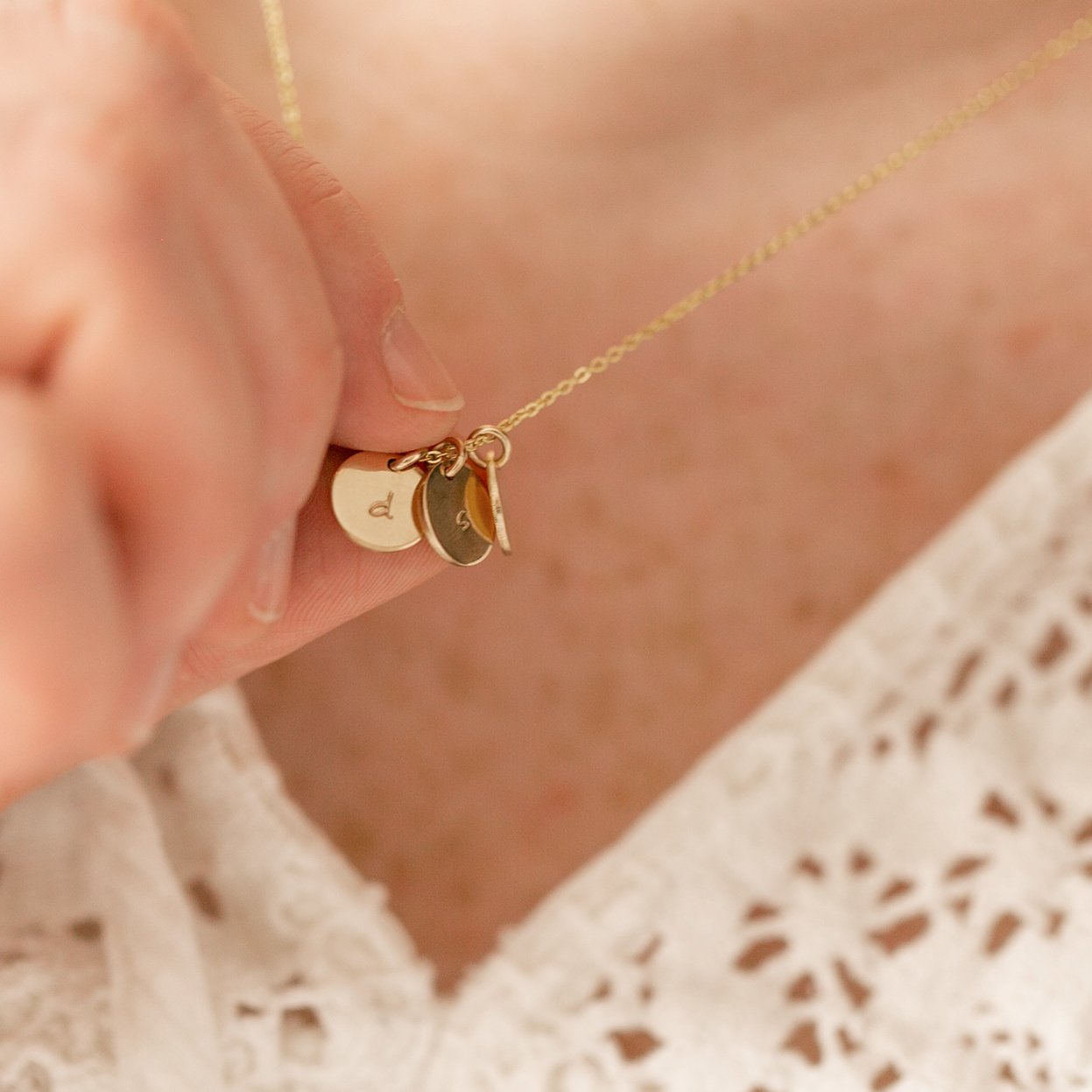 Double Disc Necklace - 3/8"