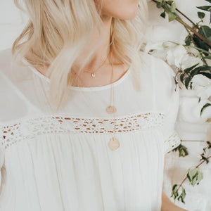Tiny Gold Disc Necklace - Women's