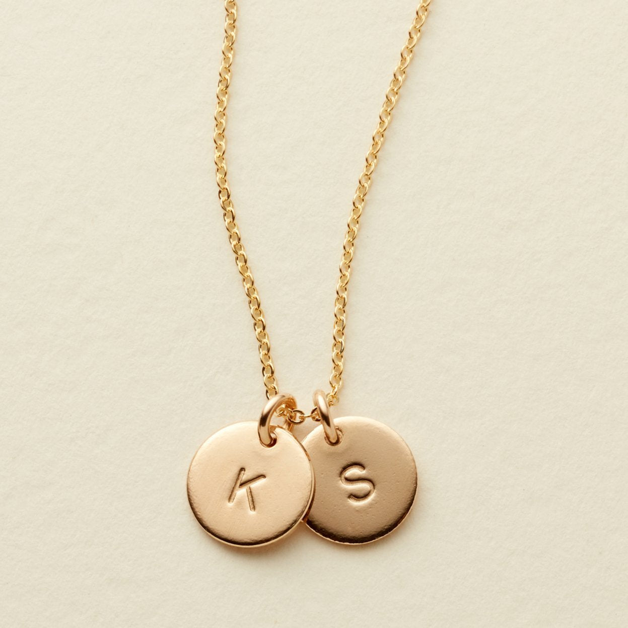 Initial Disc Necklace - 3/8"