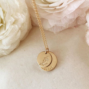 Nora Disc Necklace | 5/8" + 1/2" discs