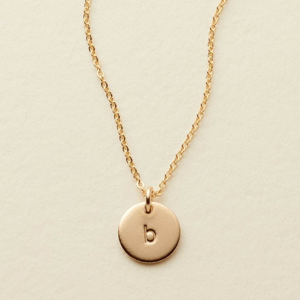 Initial Disc Necklace - 3/8"