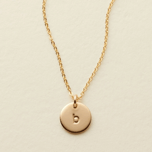Initial Disc Necklace - 3/8"