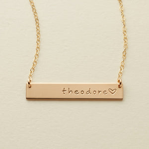Name Bar Necklace | 1.25" horizontal bar