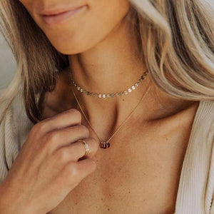 Initial Disc Necklace - 1/4"