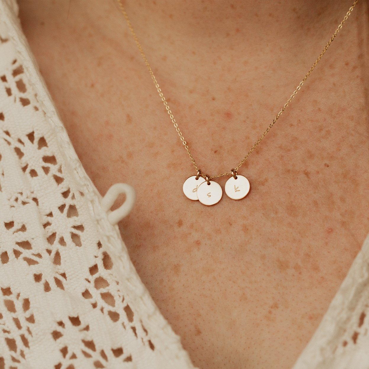 Double Disc Necklace - 3/8"