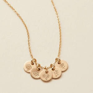 Mini Birth Flower Stacker Necklace | 1/4" Disc