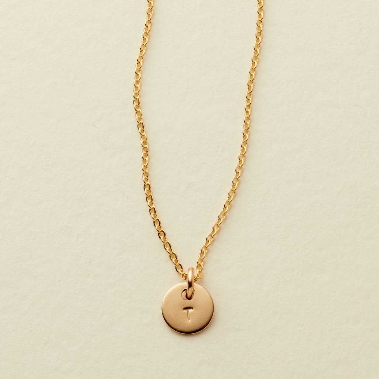 Initial Disc Necklace - 1/4"
