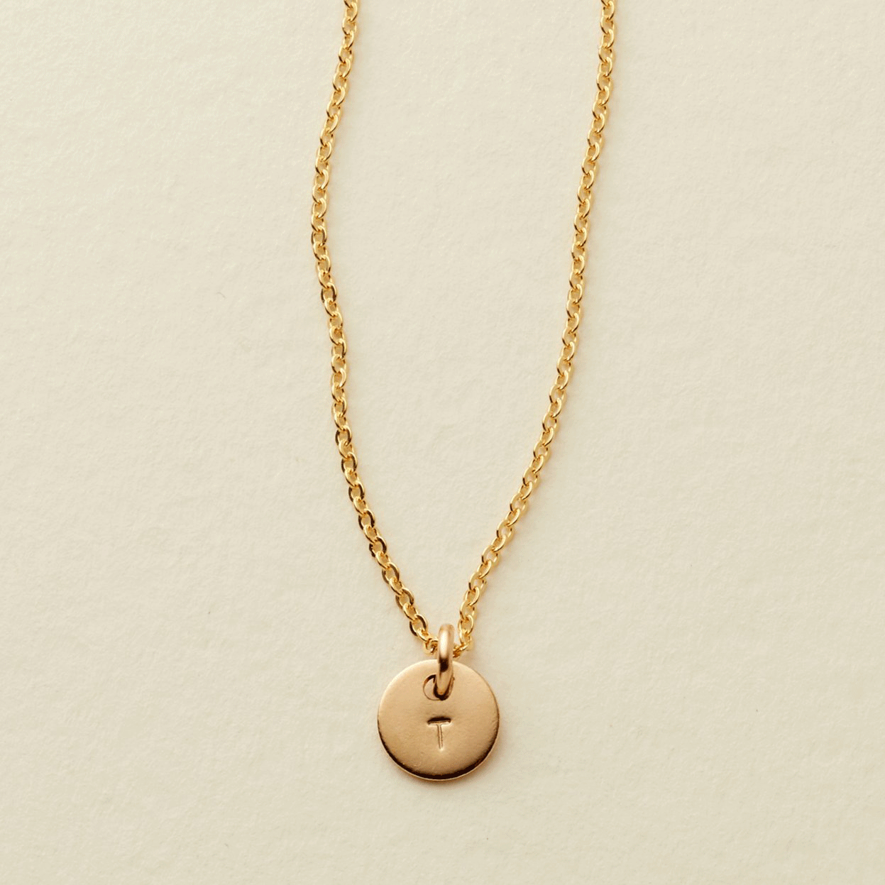 Initial Disc Necklace - 1/4"