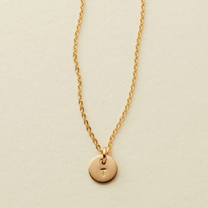 Initial Disc Necklace - 1/4"