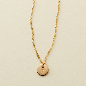 Initial Disc Necklace - 1/4"