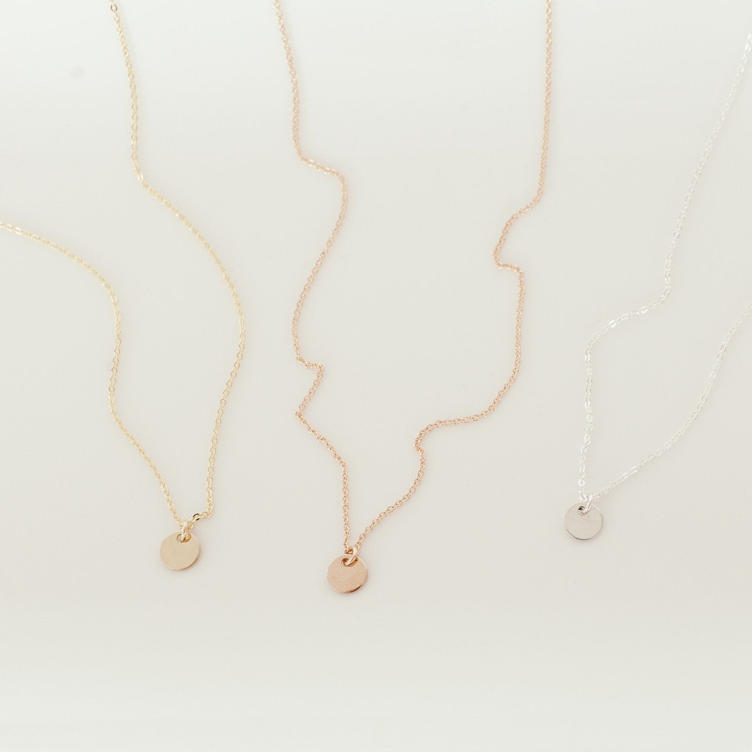 Initial Disc Necklace - 1/4"