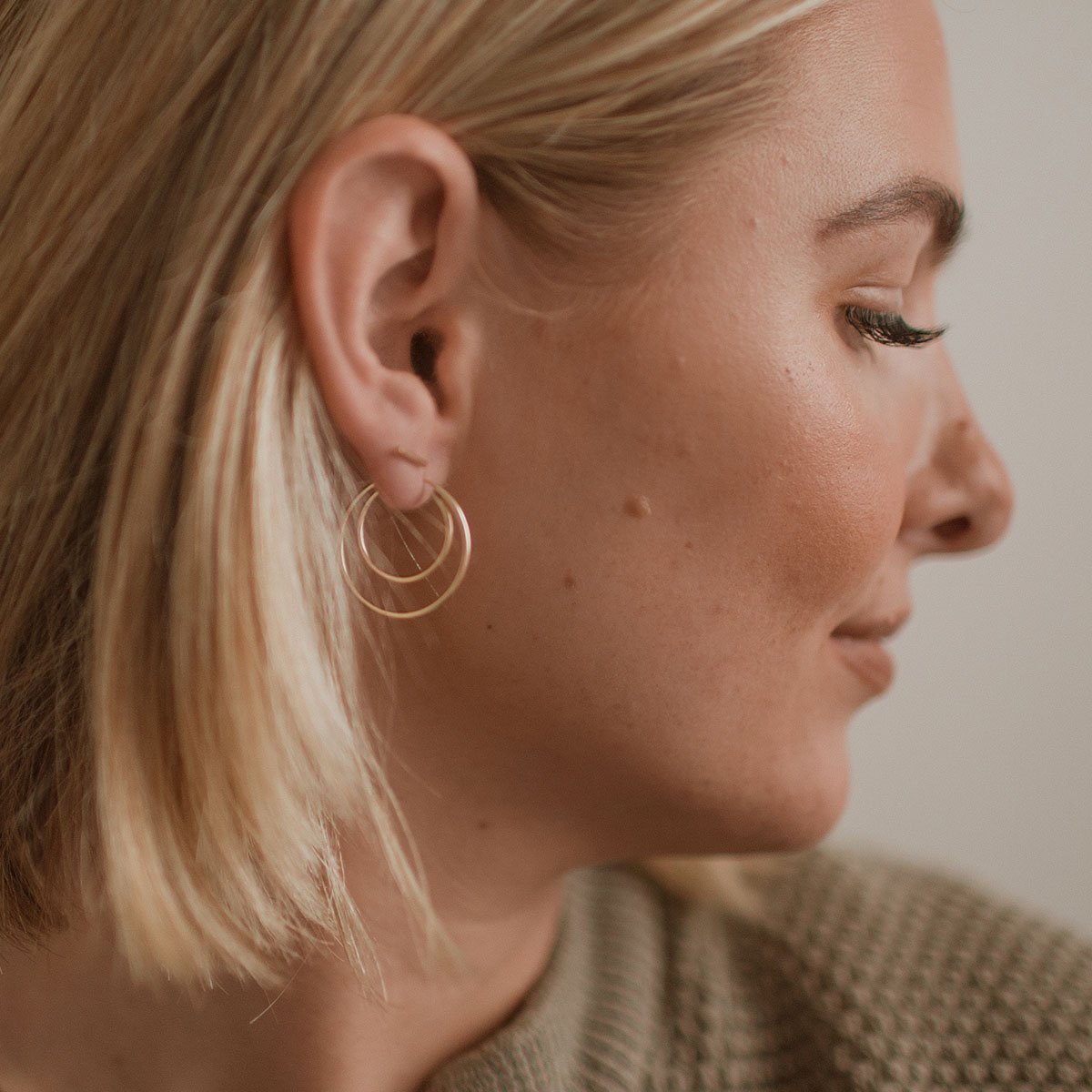 Double Live In Hoop Earrings